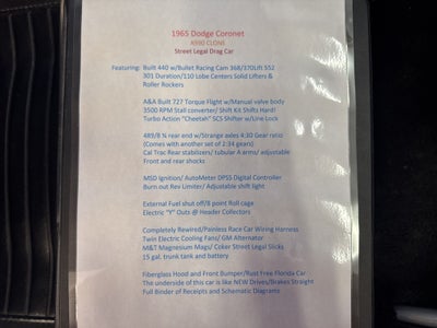 1965 Dodge Coronet DRAG CAR