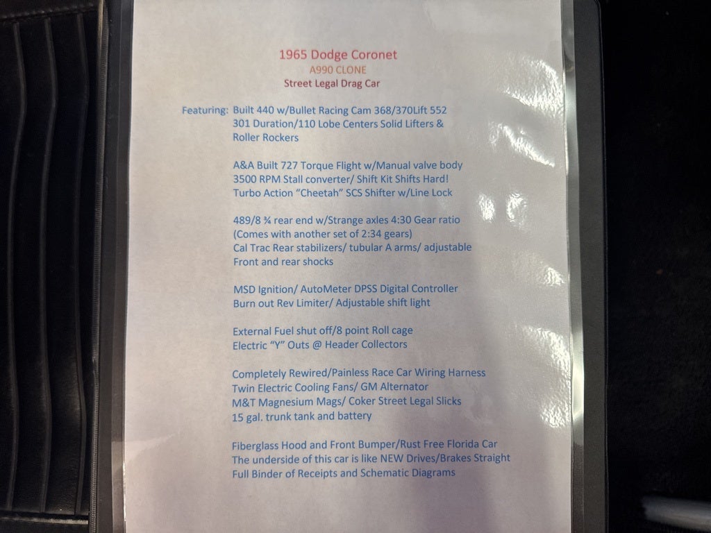 1965 Dodge Coronet DRAG CAR